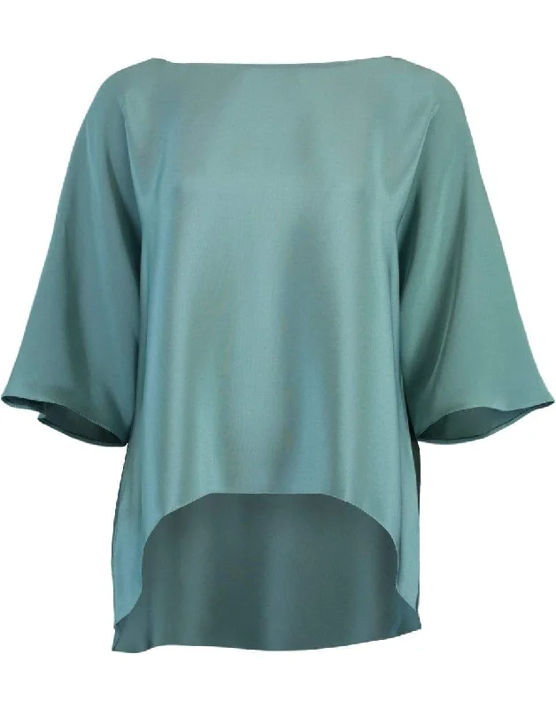 Turquoise Short Sleeve High-Low True Tee