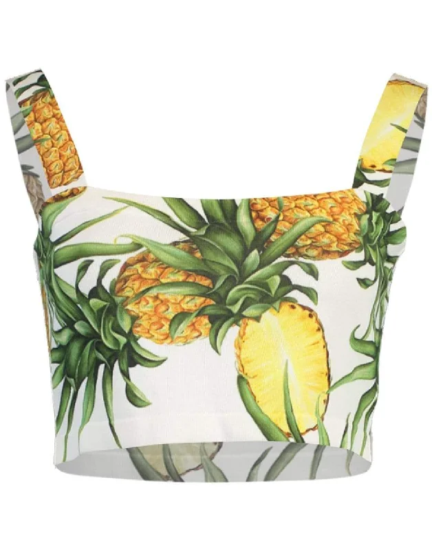 Pineapple Print Cropped Tank