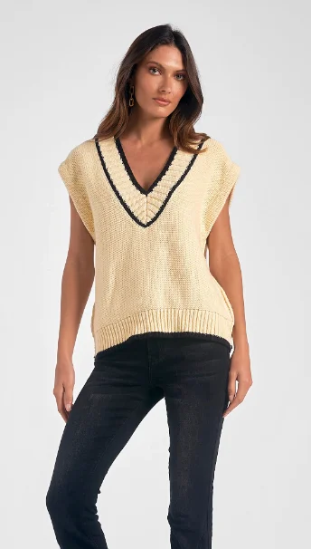 Cream V-Neck Sweater