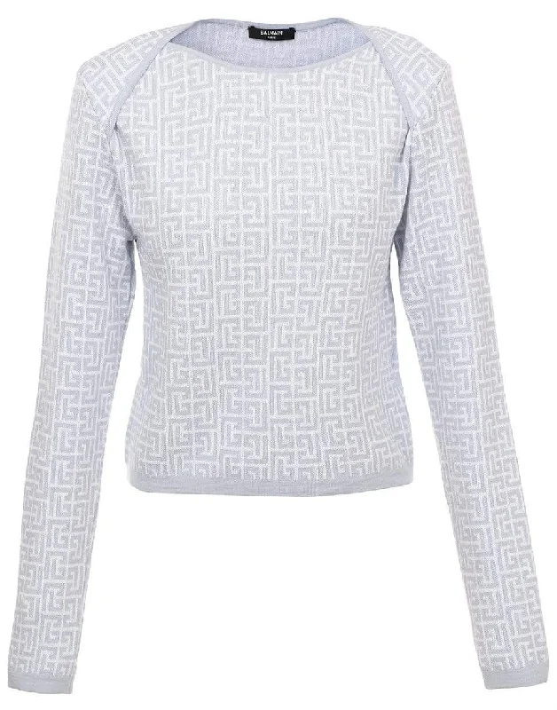 Cropped Monogram Jacquard Sweater