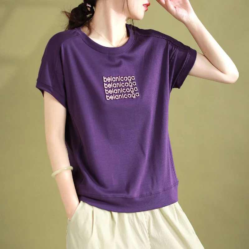 Women Summer Fashion Casual Loose Cotton Tops