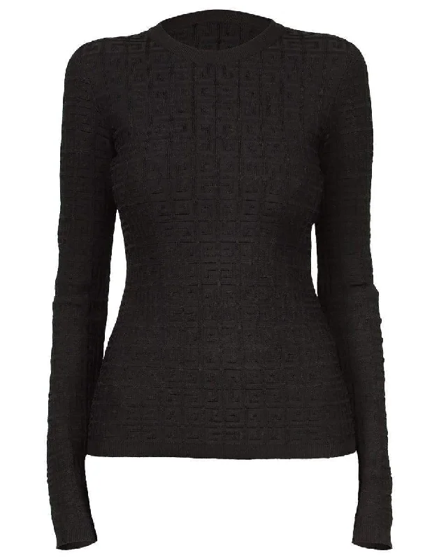 Black Viscose Monogram Sweater