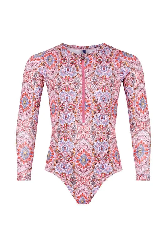 Amalfi Pink Kids One Piece Long Sleeve