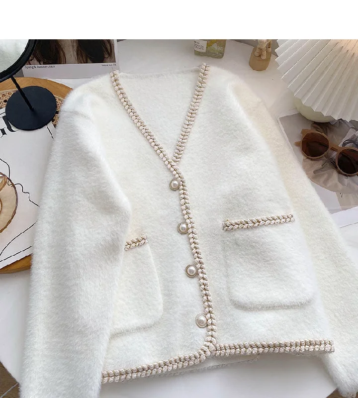 Small fragrance hemp wrapped Long Sleeve Jacket  6060