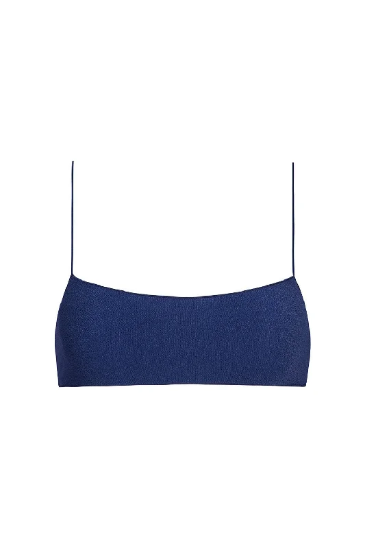 the C bralette in indigo eco terry