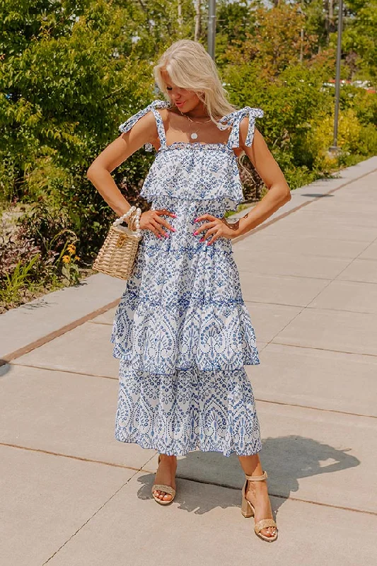 Brilliant Bliss Tiered Eyelet Midi