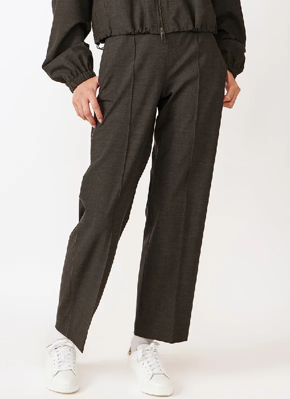 Wool Jogging Trouser with Brilliant Trim