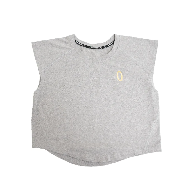 Olympia Fitted Crop Tee Cool Grey