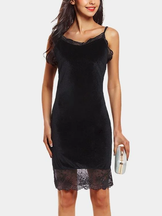 Wholesale Black Sleeveless Lace Mini Dress