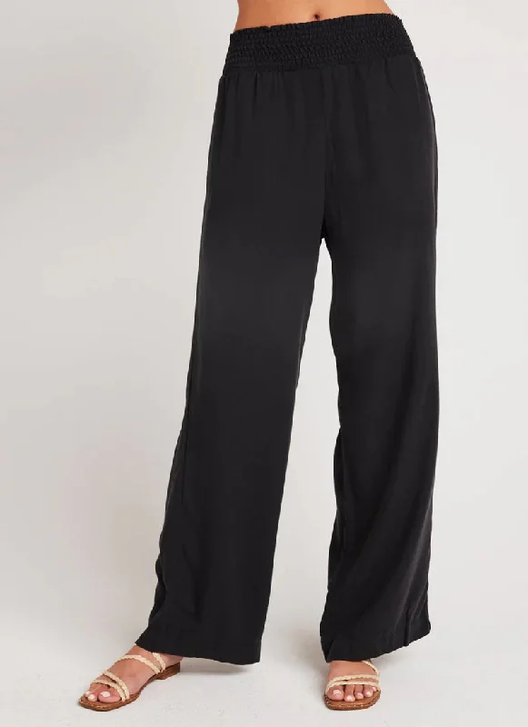 Smocked Waist Wide-Leg Pant