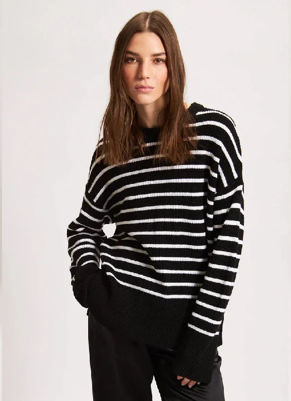 Oversided Stripe Crew Sweater