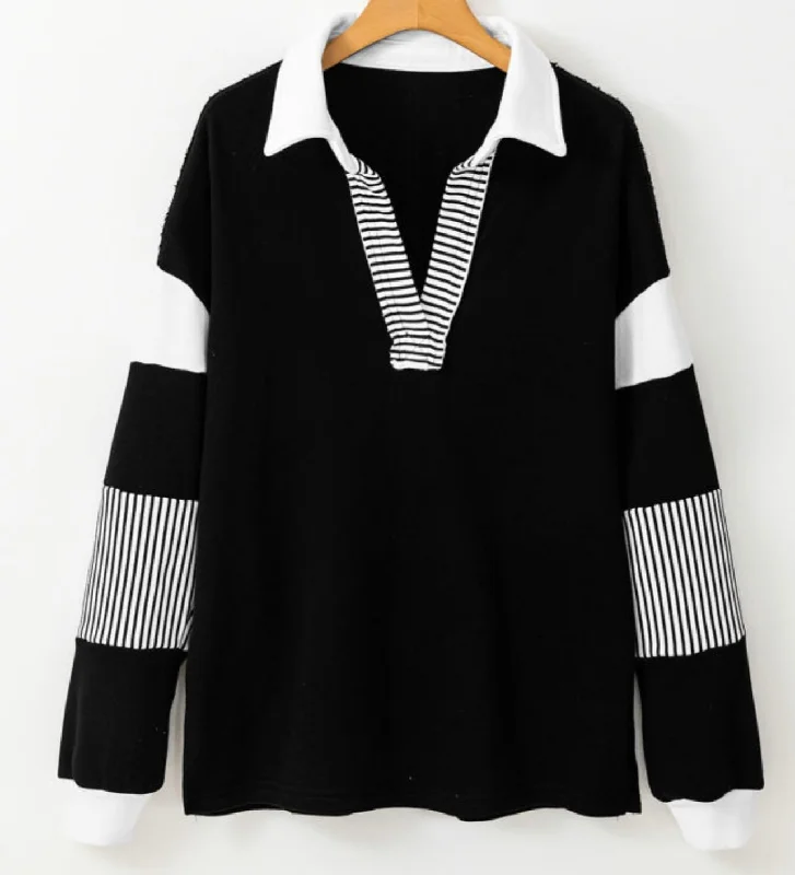 Colorblock Patchwork Long Sleeve