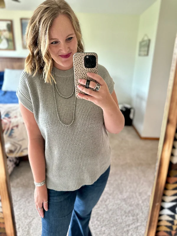 Grey Sweater Vest Top