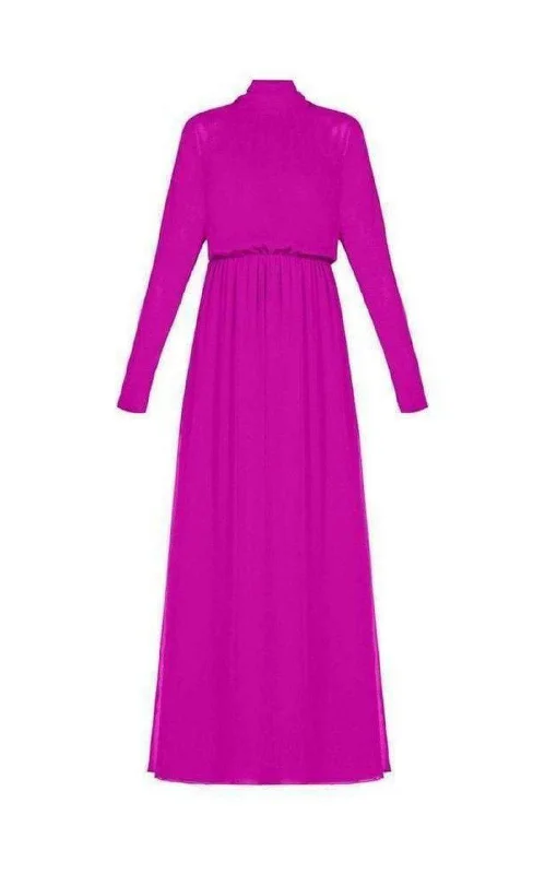 Darci Tie-Neck Silk Gown