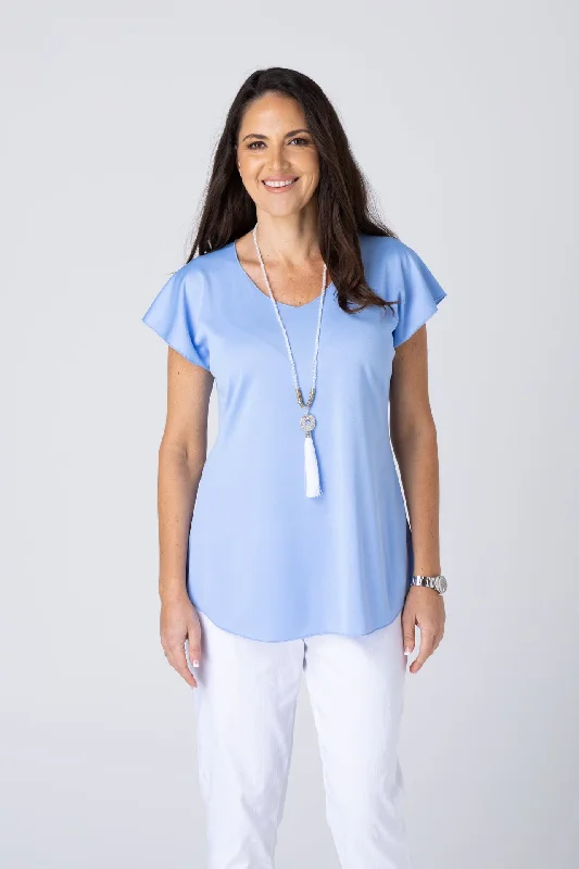 Pale Blue Activewear Short Sleeve Top