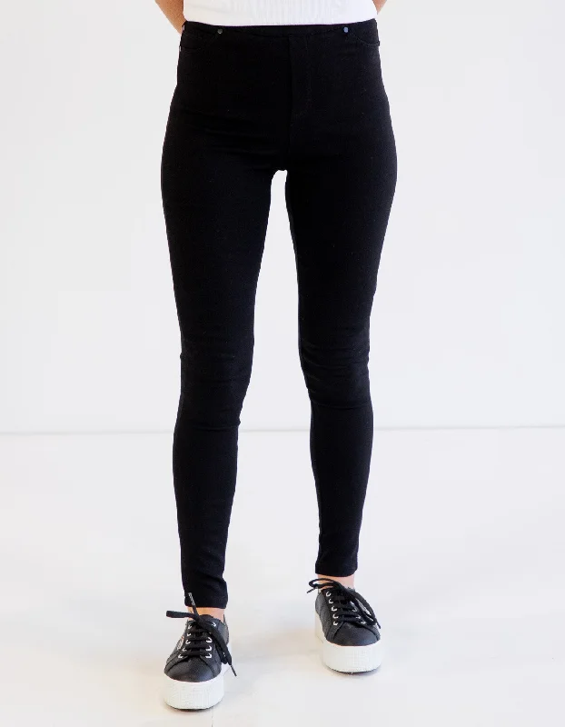 Emmett High Waist Stretch Pant in Black