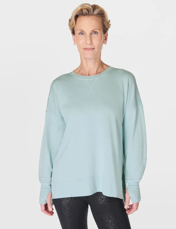 After Class Longline Sweatshirt - Muted Teal Blue