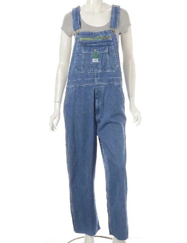 Label Pinafore Cropped Dungarees