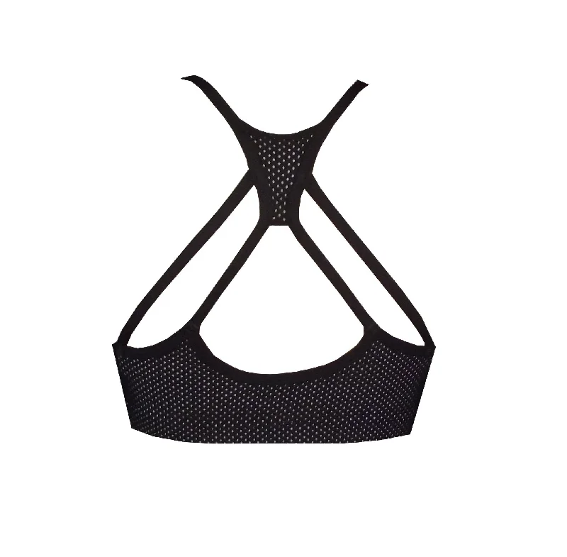 V Neck Power Mesh Sports Crop Top BK97