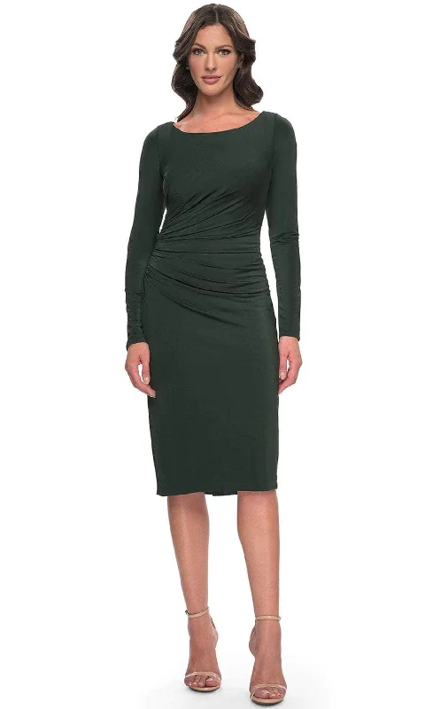 La Femme 31015 - Long Sleeve Ruched Dress