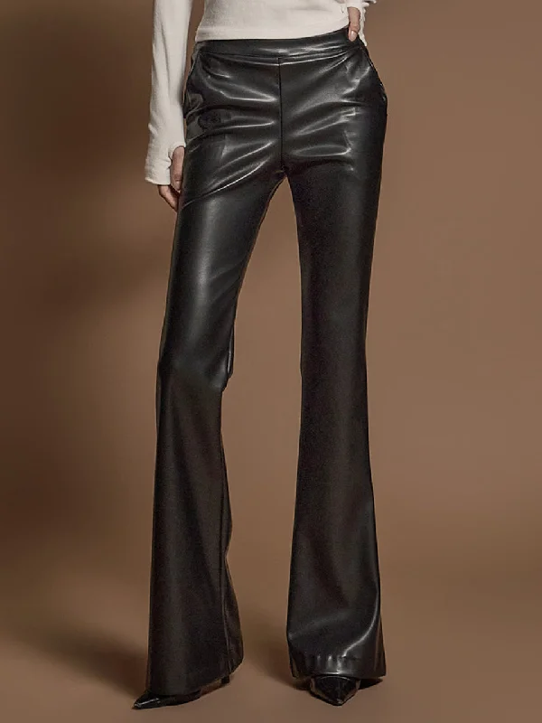 P9162 Low Waist Leather Pants