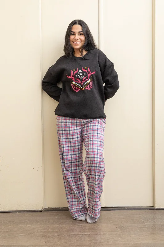 Checkered Pajama - Relaxed Style for Every Night - Black