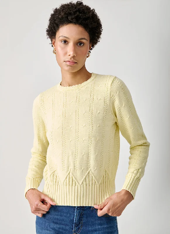 Cropped Crew With Zig Zag Bottom Sweater