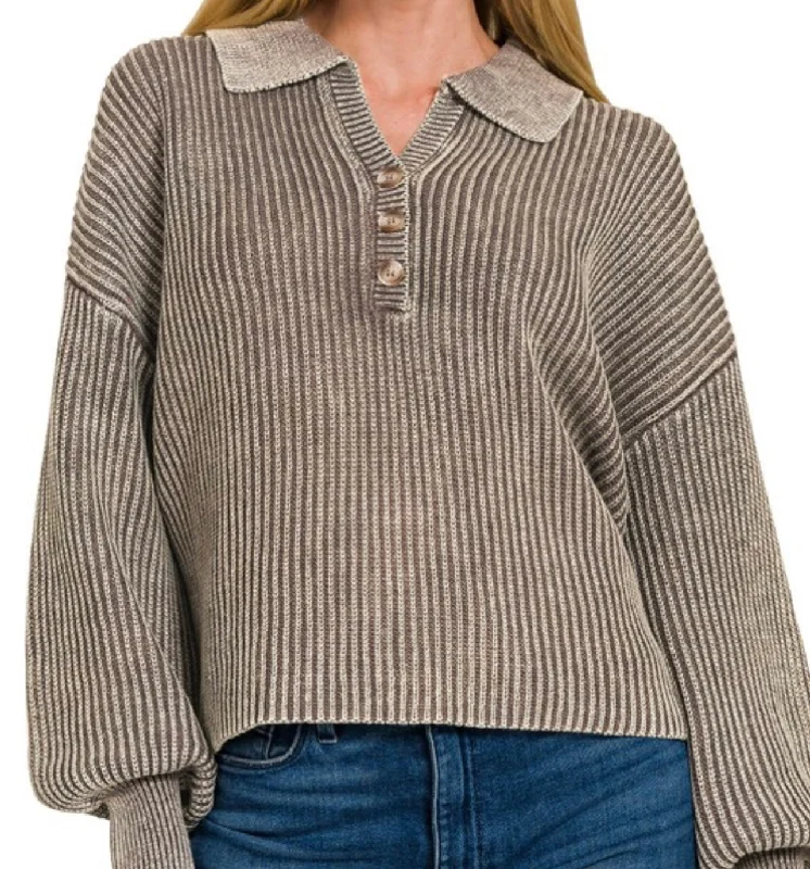 Collared Henley Sweater