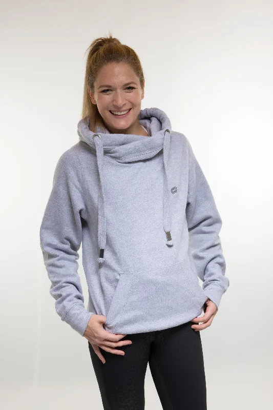 Grey Cross Neck Hoodie