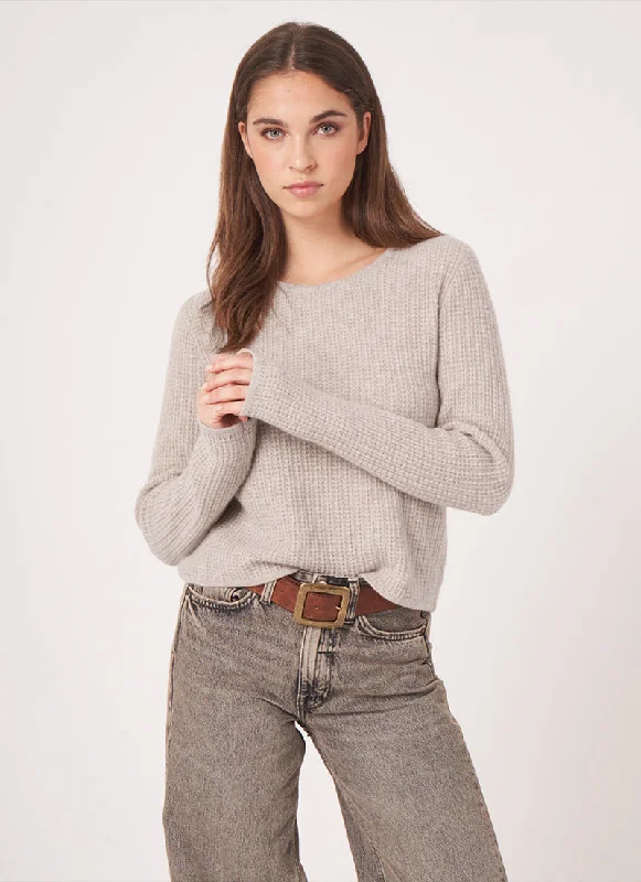 Cashmere Rib Crew Neck Sweater