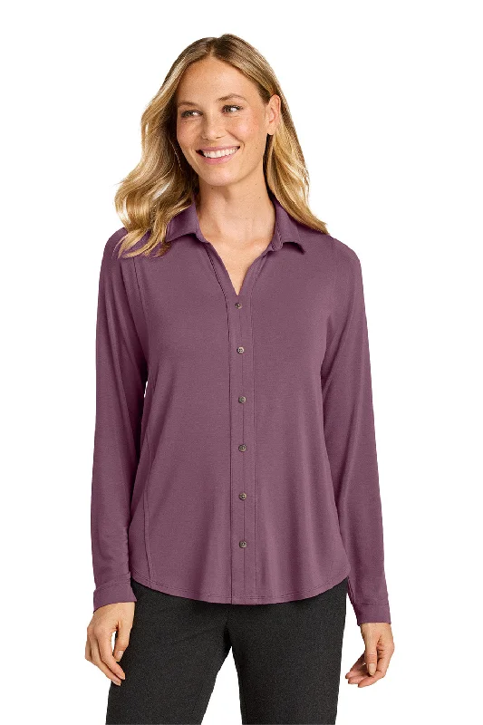 Port Authority Womens Luxe Knit Button Down Long Sleeve Tunic - Purple Mist - NEW