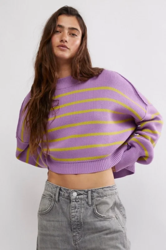 Free People: Stripe Easy Street Crop Pullover