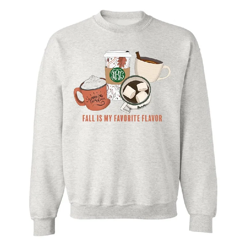 Monogrammed 'Fall Is My Favorite Flavor' Crewneck Sweatshirt