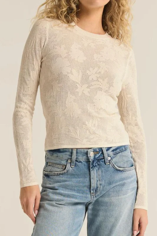 Z Supply: Tibi Mesh Sweater in Sea Salt