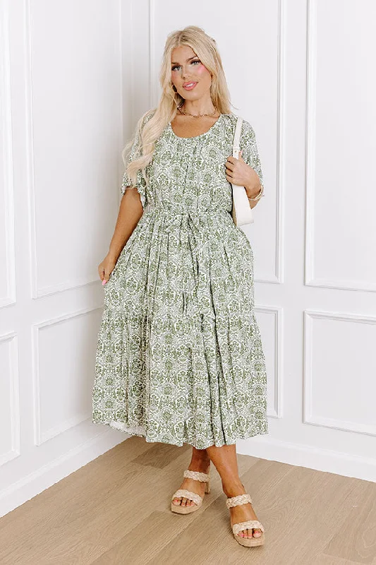 Countryside Dream Linen-Blend Midi Curves