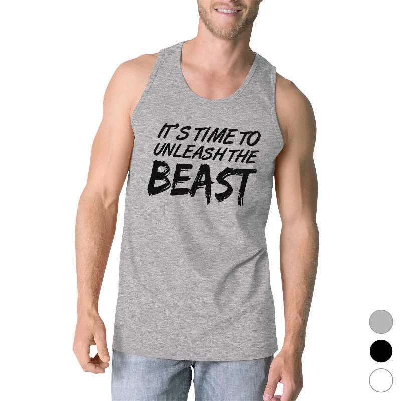 Unleash Beast Mens Cute Racerback Tank Top Funny Gift Tank Tops