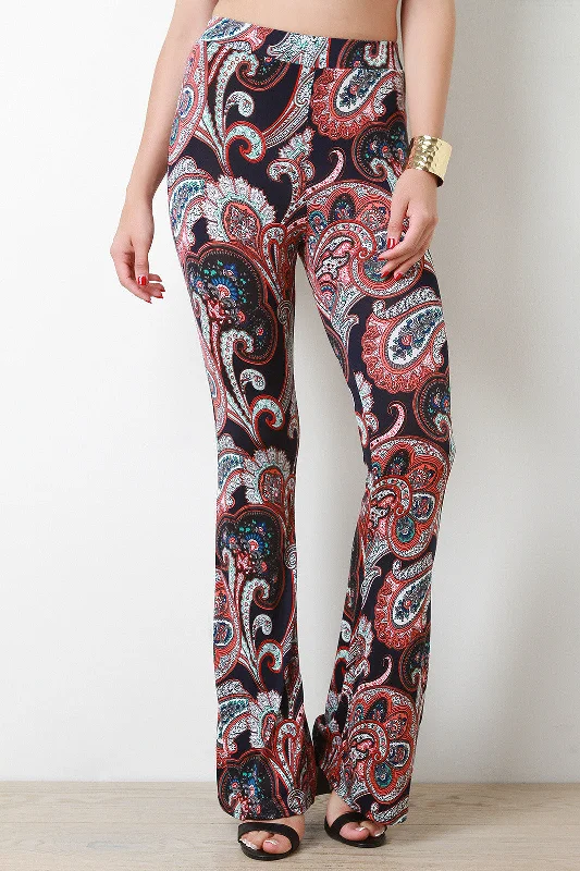 Bell Bottom Paisley High Waisted Pants