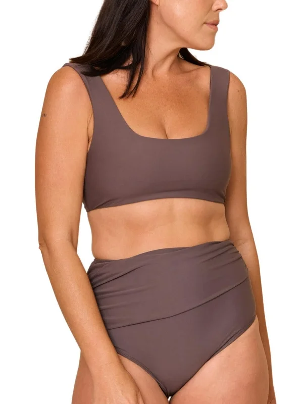 Dune Crop Top Dark Taupe