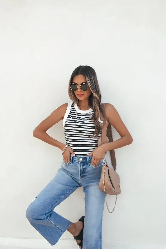 Black and White Striped Tank Top