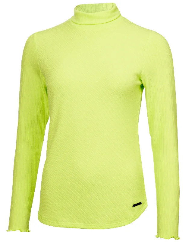 SIZE 8 - GREEN LAMB Mackenzie Ribbed Roll Neck 045 Soft Lime