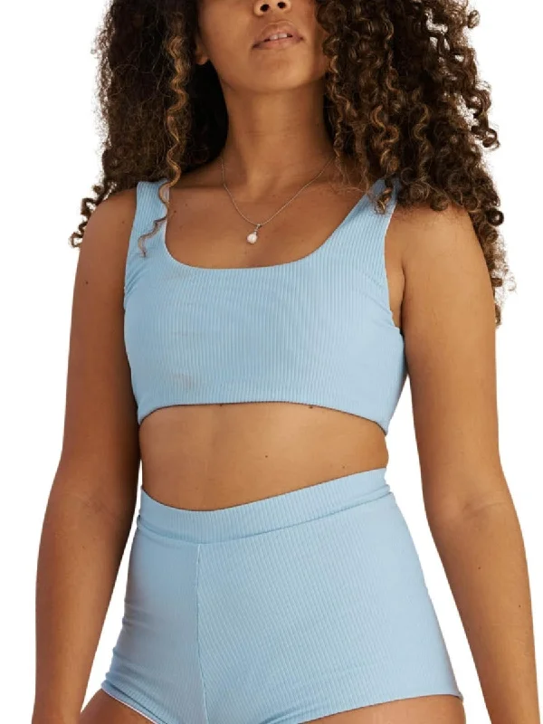 Dune Crop Top Sea Blue Rib