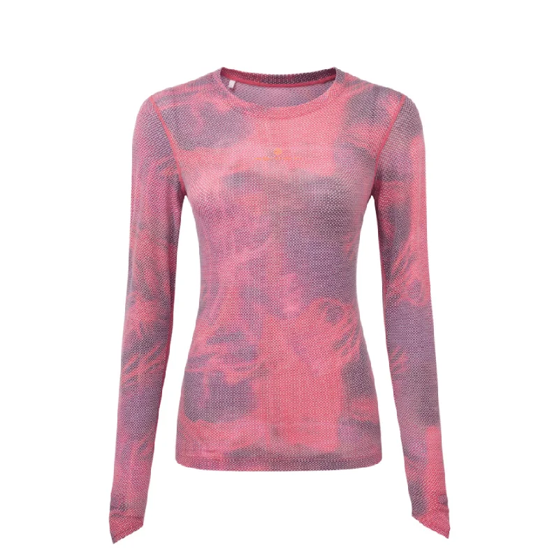 Ronhill Women's Tech Golden Hour Long Sleeve Tee in Salsa Illuminations AW24