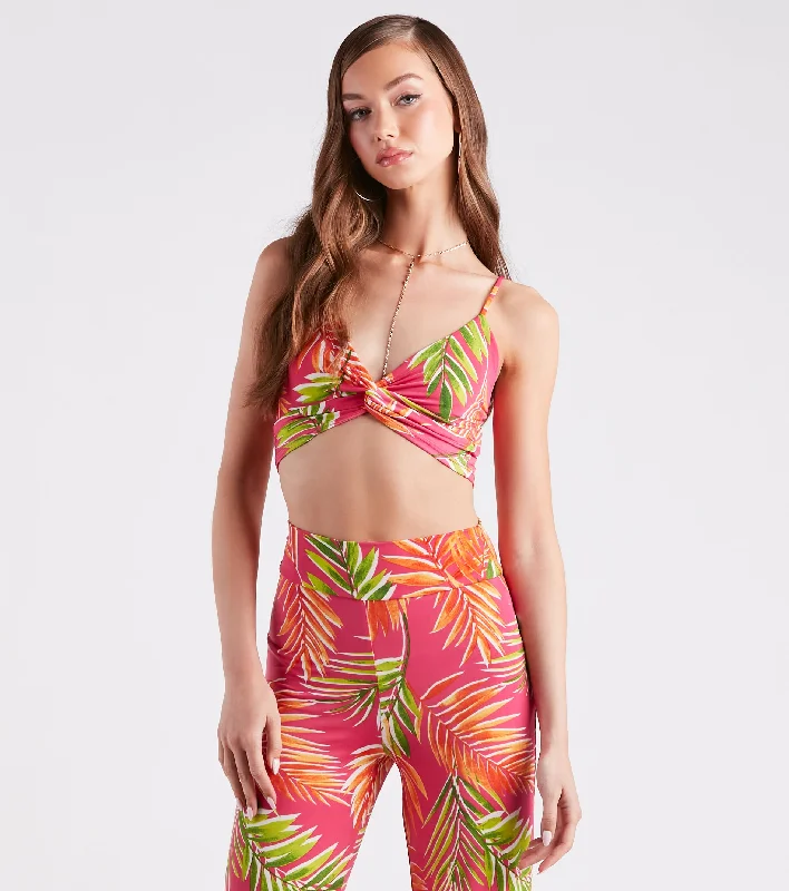 Tropical Destination Twist Crop Top