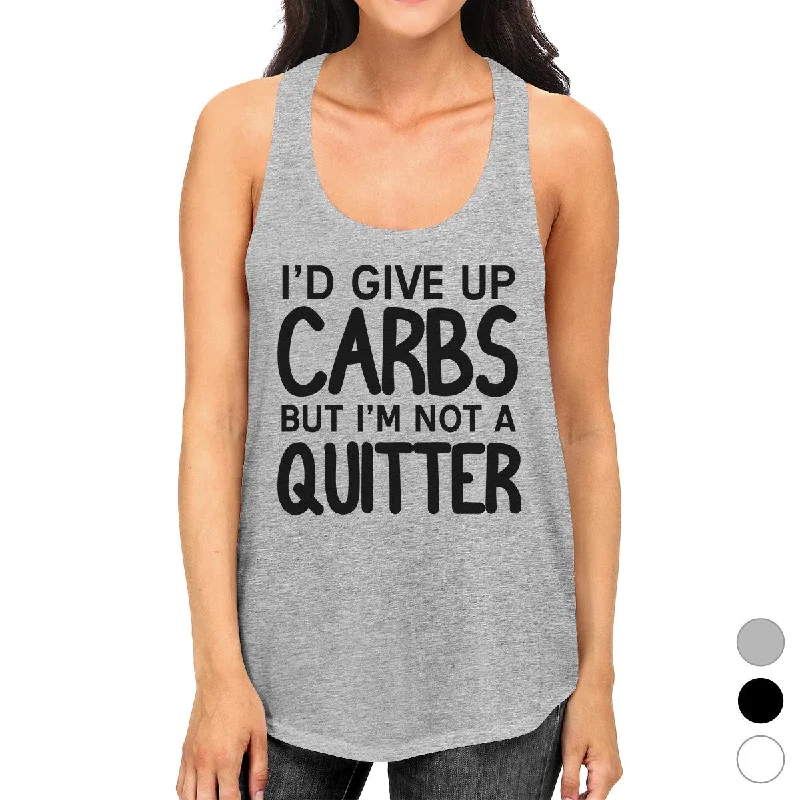 Carbs Quitter Womens Cute Racerback Tank Top Funny Gift Tank Tops