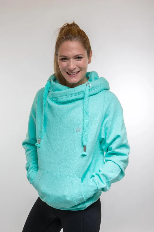 Peppermint Green Cross Neck Hoodie